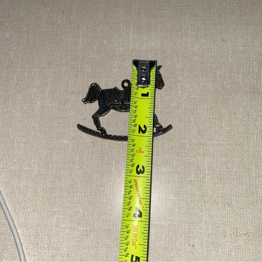 Olde Country Reproductions Pewter Rocking Horse Christmas‎ Ornament